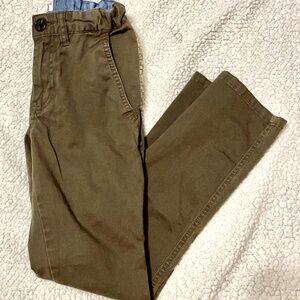 Cat and Jack Boys Khaki Pants Adjustable Waist Snap Button Size 8 Regular